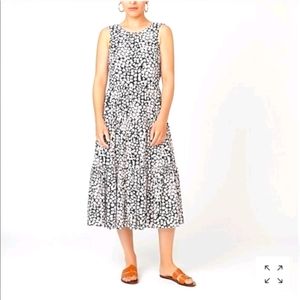 Jcrew tiered midi dress in poppy garden print